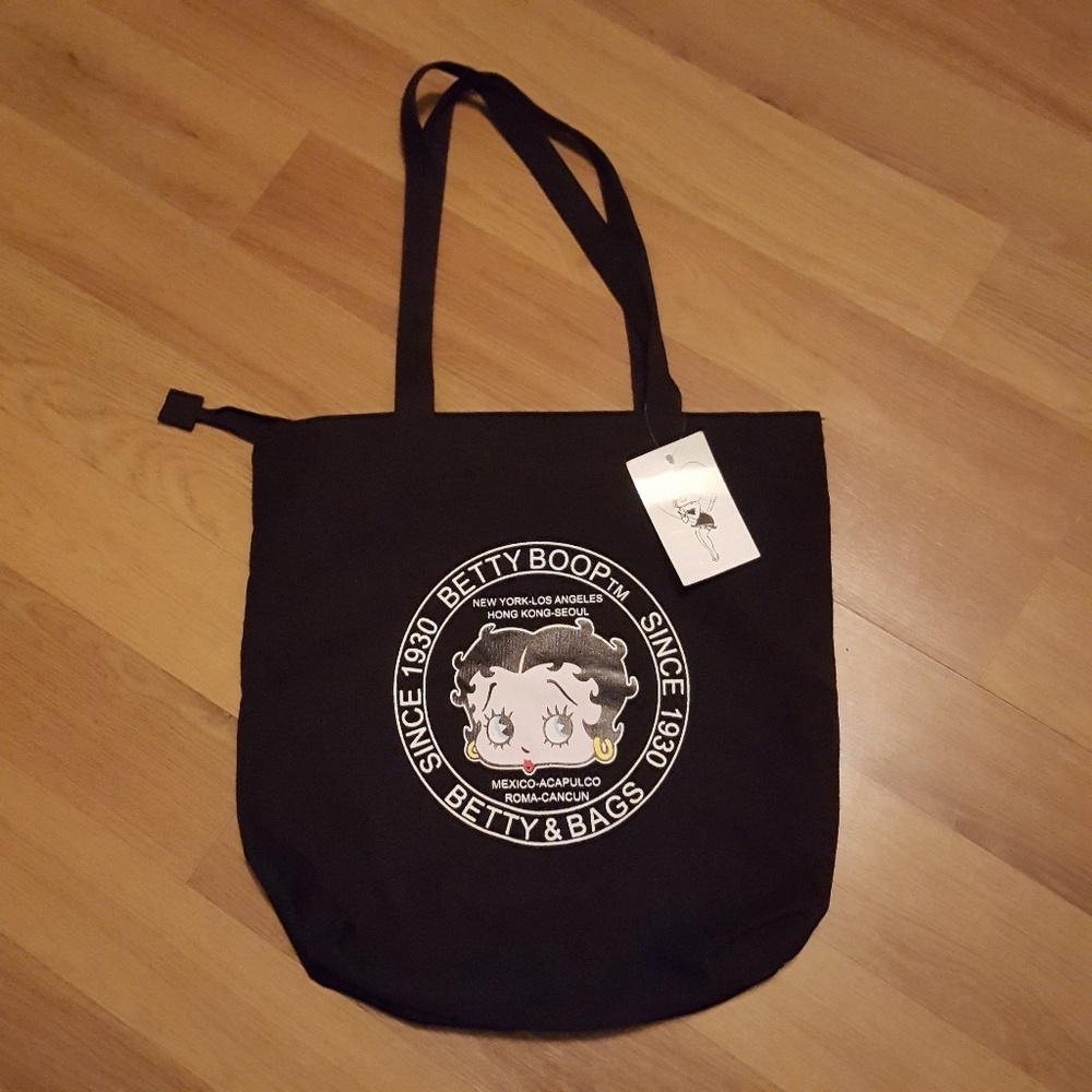 Betty Boop Black Canvas Tote
